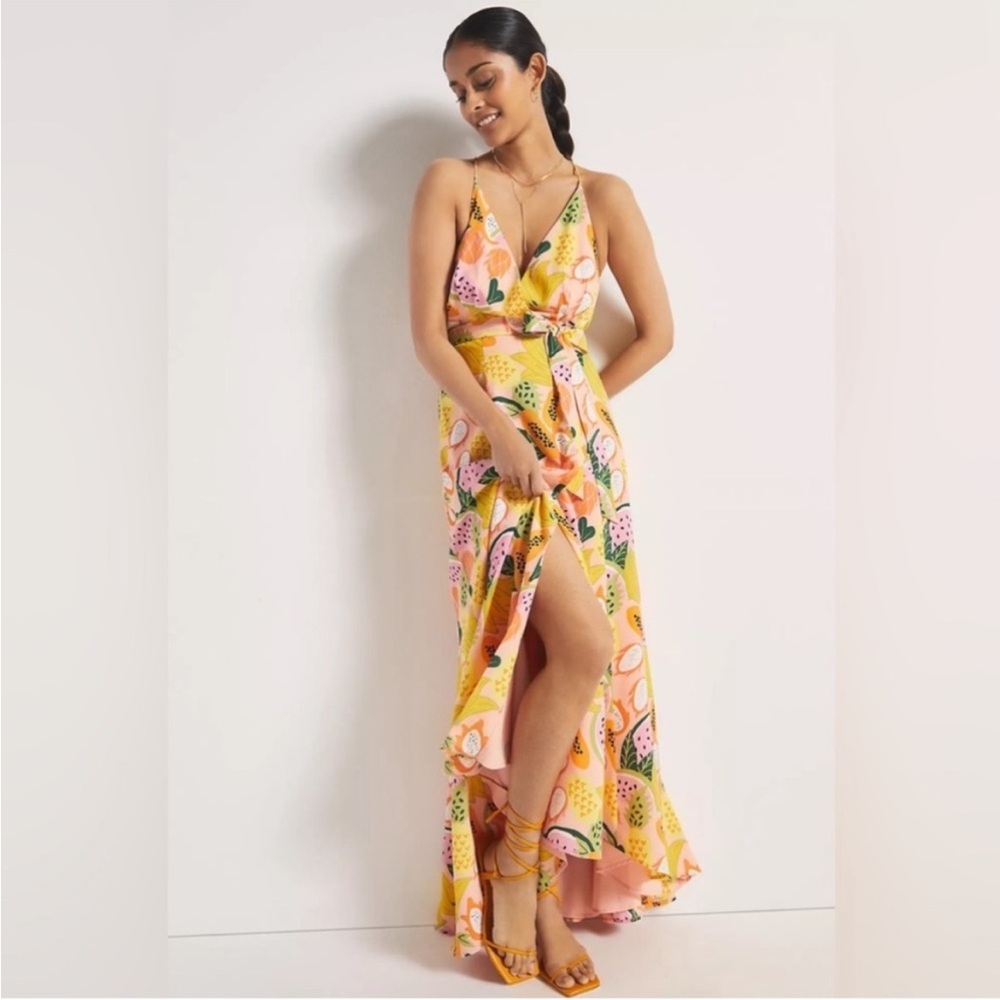 Floral Flirty Wrap Maxi Dress